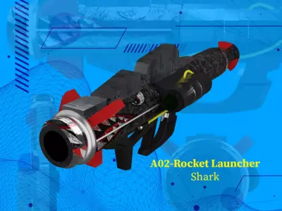 A02 Rocket Launcher Shark Low-poly 3D model