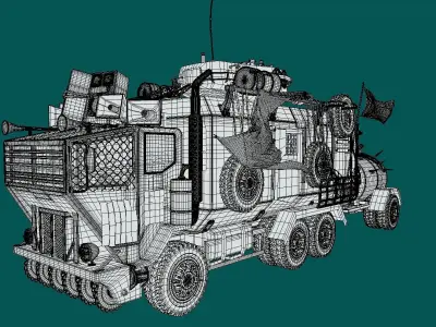 SteamPunk Truck Low-poly 3D model