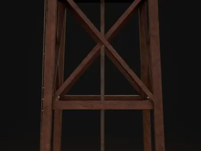 Old Water Tower Low-poly 3D model