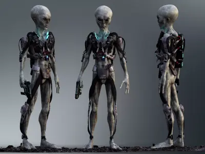Sci Fi Alien Low-poly 3D model