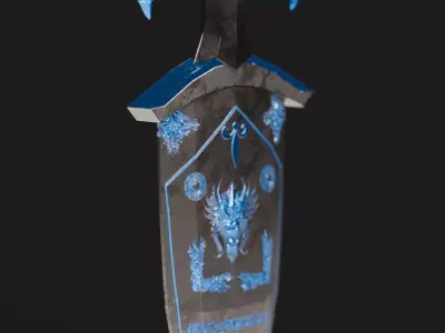 Fantasy Push Dagger Low-poly 3D model