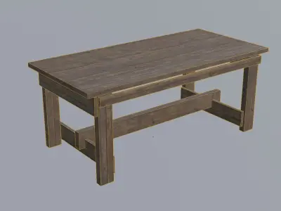 Simple Wooden Table Free low-poly 3D model