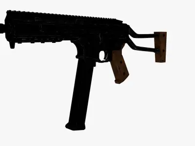 the gun smg45 3D model Textures Low-poly 3D model