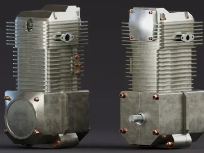 Realistic Engine - Internal Combustion Engine Low-poly 3D model