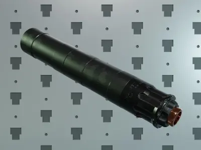 Rugged Supressor Silencer Obsidian 45 ACP Low-poly 3D model