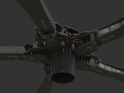 Main Rotor T 129 Atak Helicopter 3D model