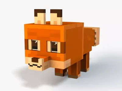 Minecraft Cute Fox Low-poly 3D model