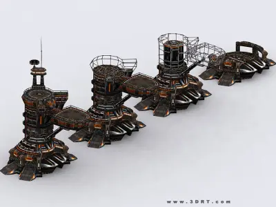 3DRT - Aircraft Facility Low-poly 3D model