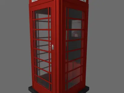 Uk British Classic Telephone box Low-poly 3D model