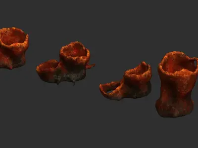 Alien Tubes - Red Free low-poly 3D model