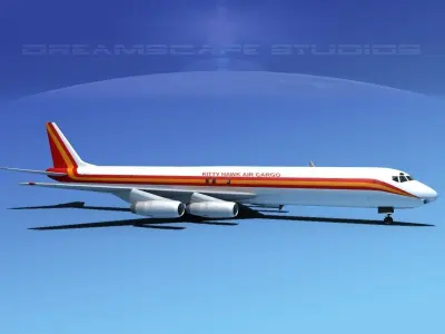 Douglas DC-8-63F Kitty Hawk Air cargo 3D model