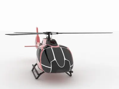 Helicopter H 130 Animated Low-poly 3D model