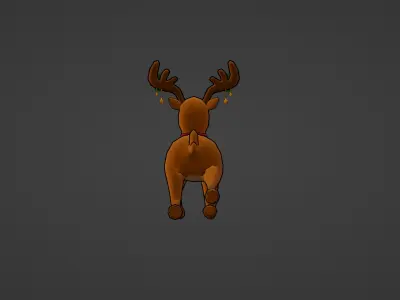 CUTE CHRISTMAS REINDEER Low-poly 3D model