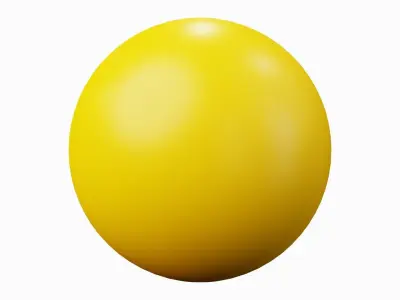 Keep Silence or Quiet Please Yellow Ball Emoticon or Smiley 3D model