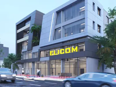 Commercial building 3D exterior Scene 3D model