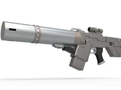 Prison Guard Rifle from the movie Judge Dredd 1995 3D model