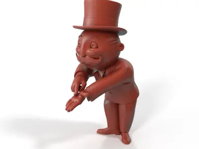 Mr Monopoly Trading Pose for 3D Print 3D print model