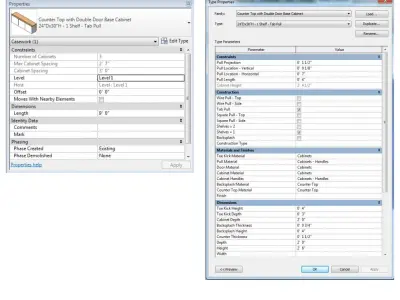 Countertop with Double Door Base Cabinet Free 3D model