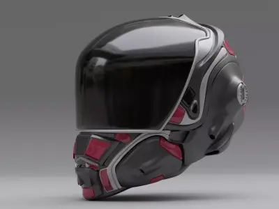 helmet futuristic with accents 3D model