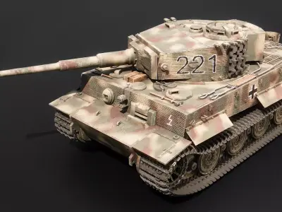 Panzer VI - Tiger I - WW2 German heavy Tank Low-poly 3D model