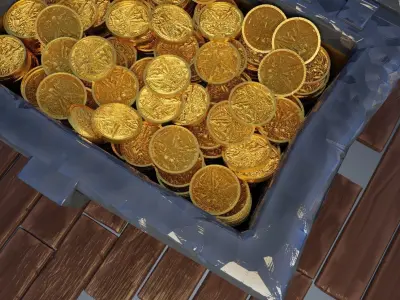 wooden treasure chest Free 3D model