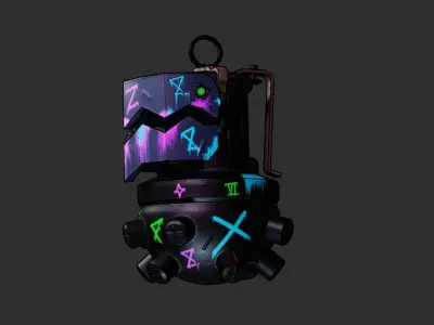 Arcane League of Legends JINX Granade Low-Poly Free low-poly 3D model