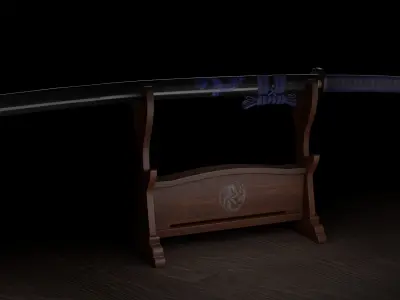 katana game-ready Low-poly 3D model