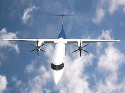 Bombardier q400 airplane Low-poly 3D model