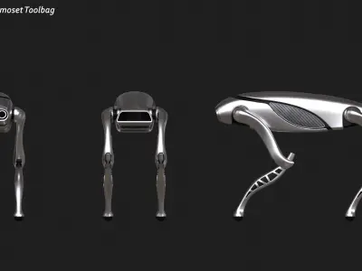 Robot Dog Low-poly 3D model