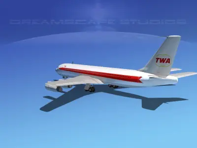 Boeing 707 TWA 3D model
