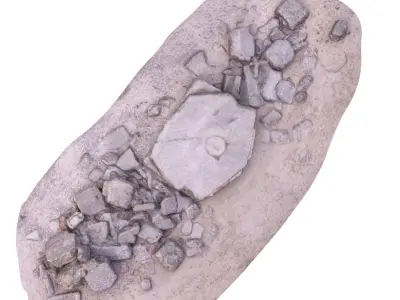 WW2 Destroyed Gun Casemate - Low and High Poly Versions Low-poly 3D model