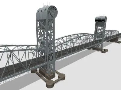 Marine Pkwy Bridge Low-poly 3D model
