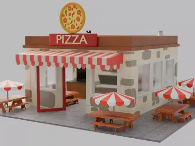 Pizza Parlor Low-poly 3D model