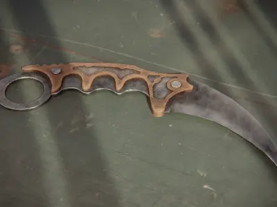 Kerambit knife PBR Low-poly 3D model