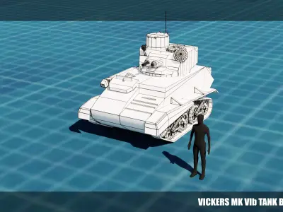 Vickers MK VIb Tank Base Mesh Low-poly 3D model