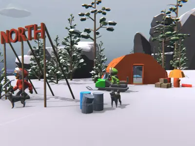 LOW POLY WORLD - NORTH Low-poly 3D model