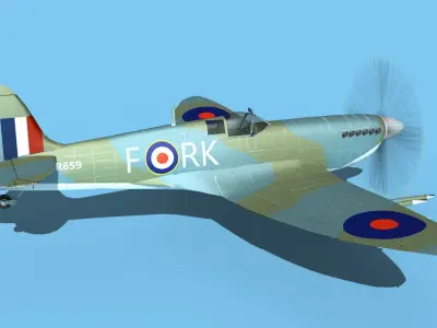 Supermarine Spitfire MkXII V01 3D model