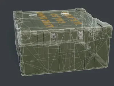 Military box low poly Low-poly 3D model