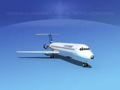 Douglas DC-9-40 Finnair 2 3D model
