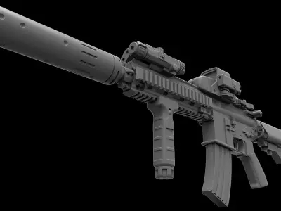 HK416 Assault Rifle 3D model