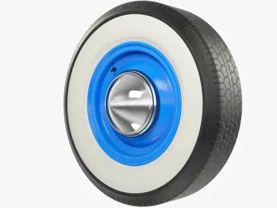 Retro Car Wheel V2 3D model