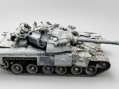 Russian T-72 tank destroyed by Ukrainian army 3D model