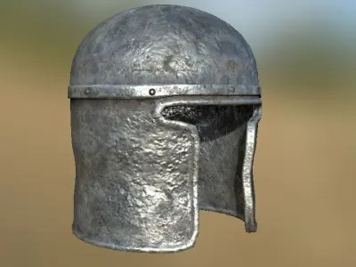 Barbute Helmet Low-poly 3D model