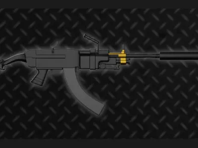 M249 SMG HYBRID FULLY RIGGED 3D model