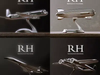 RH AIRCRAFTS DECORATION SET OF 4 Free 3D model