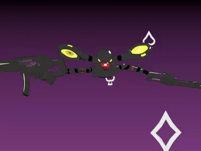 Machinegun Drone Low-poly 3D model