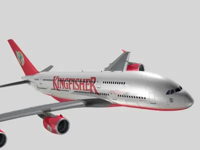 Airbus A-380 Kingfisher Airlines 3D model