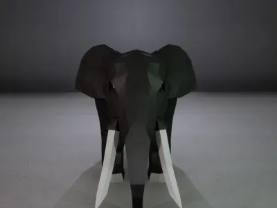 Low Poly Elephant - Rigged  Low-poly 3D model