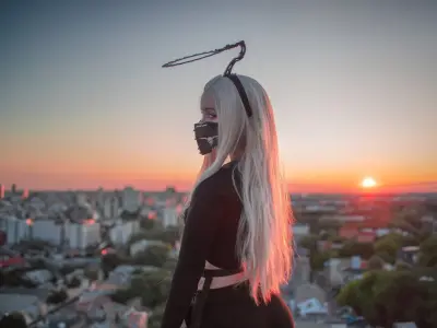 Cyberpunk Techwear ChainSaw Halo 3D STL File 3D print model