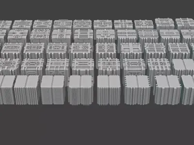 scifi storage box kitbash 3D model